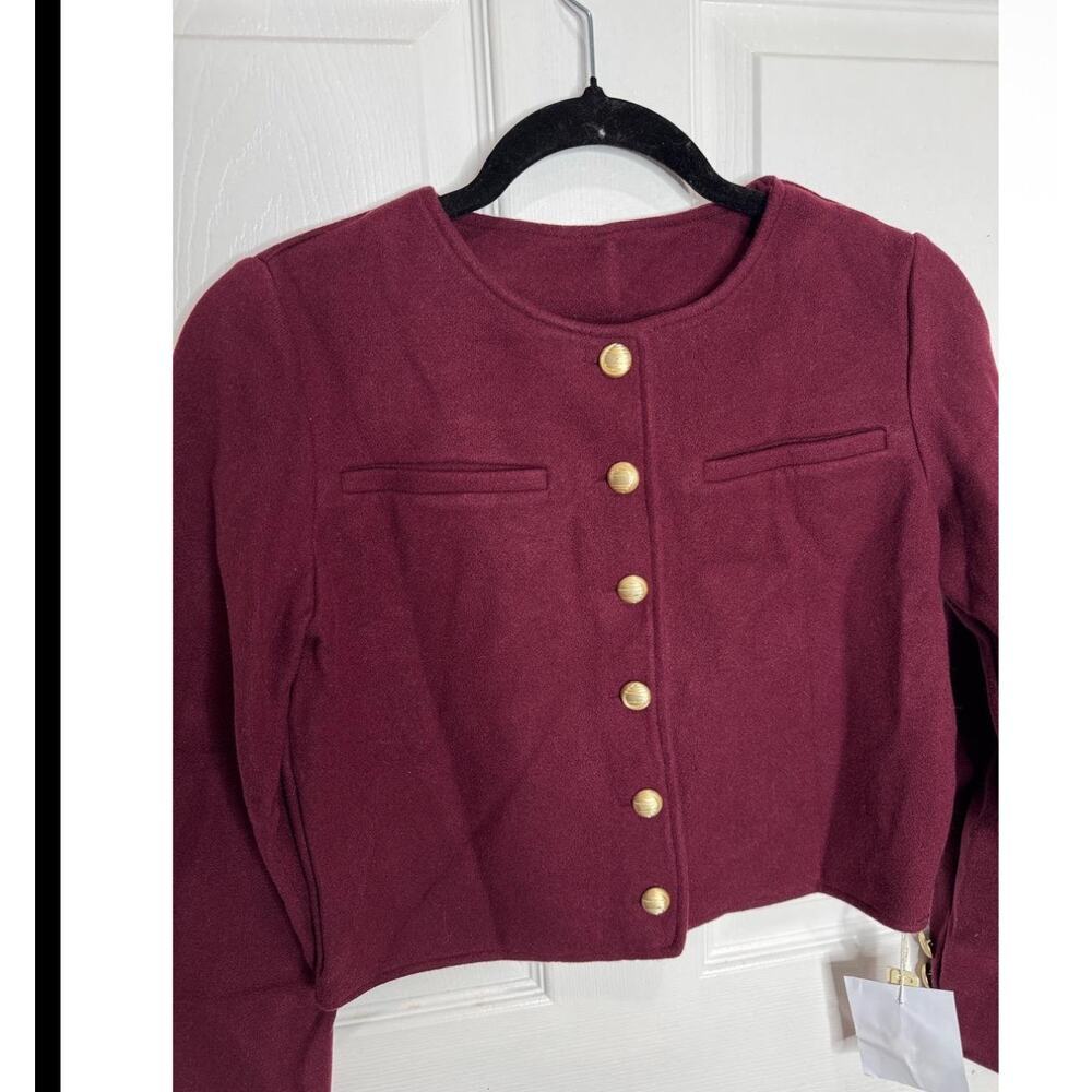 OGL CashSoft Cozy Cropped
Button Up Jacket In Burgundy SIZE XS NWT - Picture 3 of 4